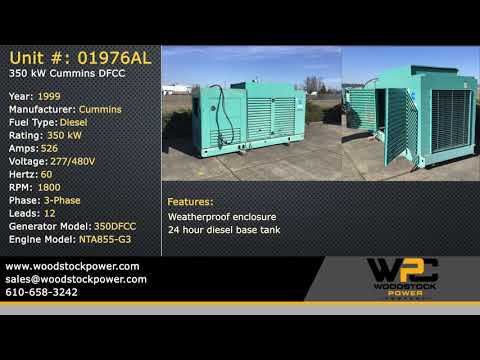 Used 350 kW Cummins DFCC Diesel Generator