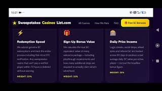 Sweepstakes Casinos List 2026 - USA - Freebies