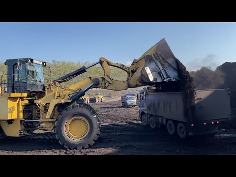 Huge Caterpillar 992G Wheel Loader Loading Trucks With 1 Pass - Sotiriadis/Labrianidis Mining Works