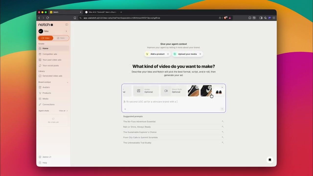 Create an ad from a prompt