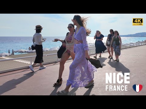 Nice France Walking Tour 🇫🇷 | Promenade des Anglais & Beach, French Riviera 2025 4K 60fps