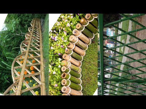Bamboo Fence Ideas || Fencing Bamboo border Ideas for garden || Diy garden