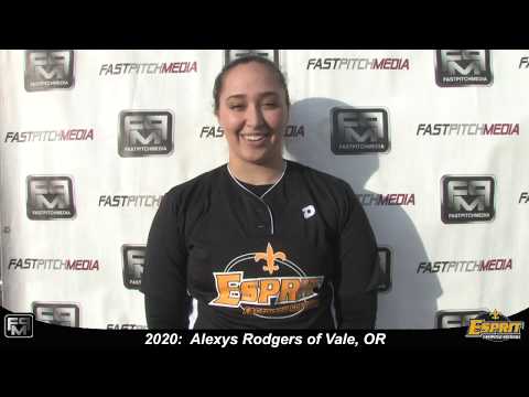 2020 Alexys Rodgers Catcher and First Base Softball Skills Video - Esprit Fastpitch