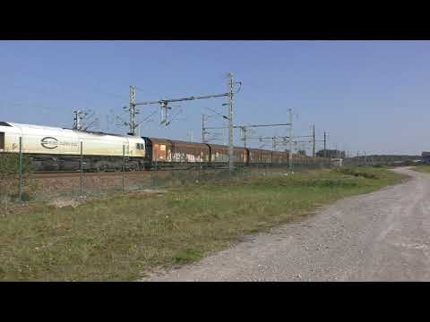 (HD) Euro Cargo Rail 77006 arrives into Calais Frethun - 4/10/15
