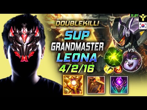 GrandMaster Leona Support vs Lulu - 천상계 서폿 레오나 템트리 룬 솔라리 여진 レオナ Леона 曙光女神 雷歐娜 - KR 11.21