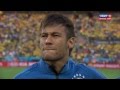 Бразильцы поют гимн а капелла перед матчем с хорватами 