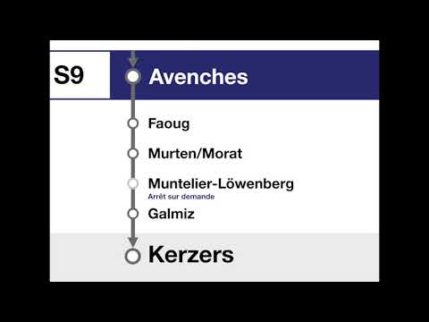 annonces CFF / SBB Ansagen - S9 RER Vaud Lausanne – Payerne – Murten/Morat – Kerzers