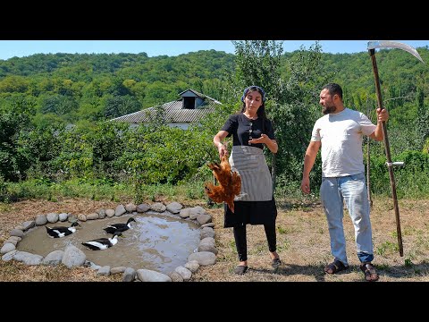 Kənd çolpasından Souz bişirdik və Ördəklərə Gölməçə düzəltdik