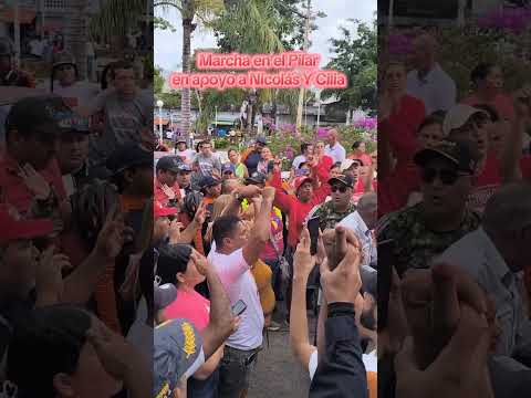 Marcha en el Pilar Municipio Benítez estado Sucre en apoyo a Nicolás Y Cilia #MaduroCiliaHeroes