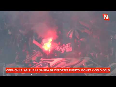 "Copa Chile 2019: Salida de Colo Colo en el Estadio Chinquihue Garra Blanca 09 junio 2019" Barra: Garra Blanca &bull; Club: Colo-Colo