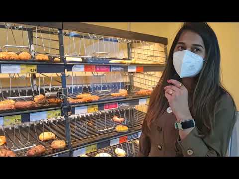 German Breads and Slicing machine in Supermarket