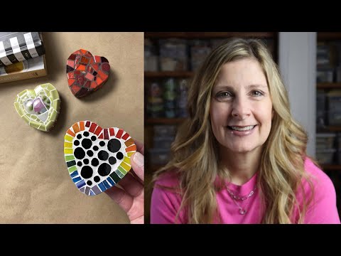 MOSAIC HEARTS TUTORIAL incl Mixed Media, Pique Assiette, + Stained Glass | Plus Homemade Substrates!