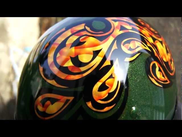 カスタムペイント　アウトローヘルメット スピニングリーフ