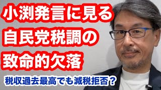 小渕発言に見る自民党税調の致命的欠落　税収過去最高でも減税拒否？