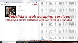 Web scraping services by Teoalida - Making a music database in minutes