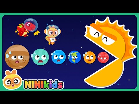 The sun is devouring the planets! | Size of the space planets | Solar System | NINIkids