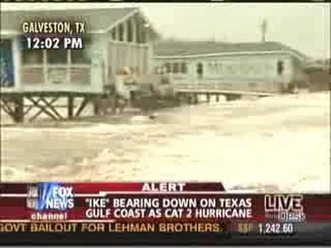 Geraldo Rivera Dumped by Hurricane Ike on live TV