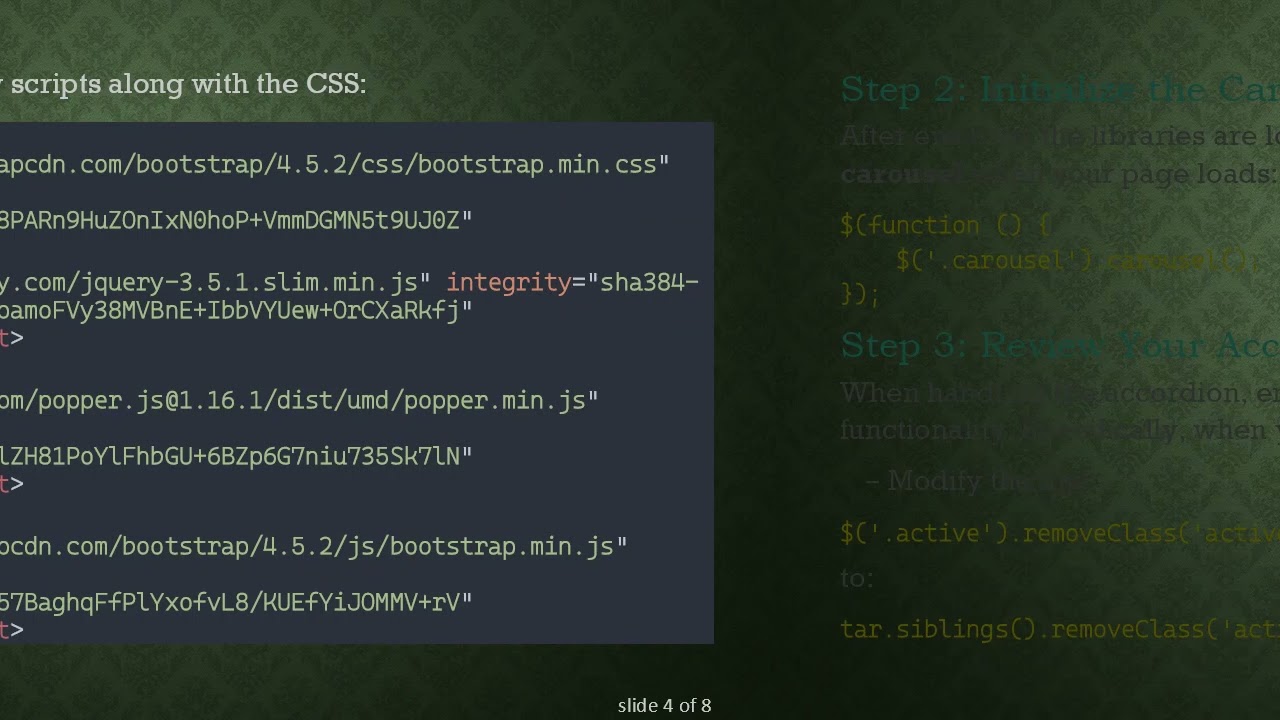 How to Fix a Bootstrap 4 Carousel That Stops Working When Running JavaScript