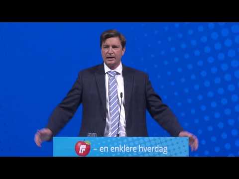 Christian Tybring Gjedde tale lørdag FRP´s Landsmøte 2017