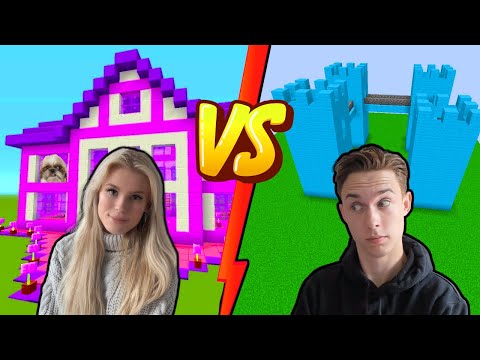 MIKKEL vs CLARA // Hvem kan bygge det Flotteste SLOT I Minecraft?!