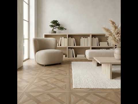 Carrelage sol imitation parquet Iraty crème 60x60 cm