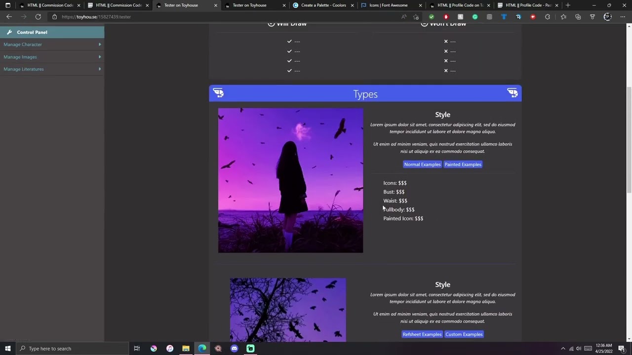 Toyhouse || Color code editing