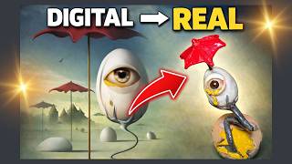 I Turned a Dalí Inspired Digital Artwork Into a Real Sculpture!☂️