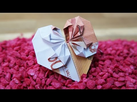 Geldscheine falten HERZ ❤️ Origami GELDGESCHENK zur Hochzeit