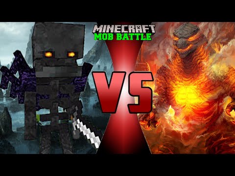 Ashes skeleton vs Burning Godzilla (Minecraft mob battle)