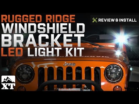 Jeep Wrangler Rugged Ridge Windshield Bracket LED Light Kit (2007-2017 JK) Review & Install