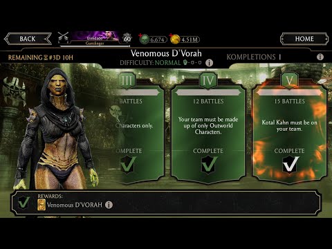 MK Mobile Venomous D’vorah Challenge Boss Fight Normal Difficulty