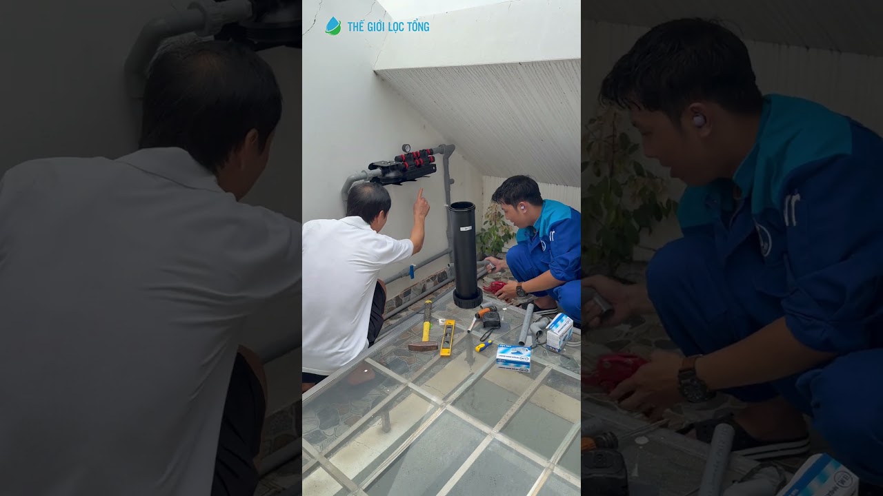 Lắp đặt hệ thống lọc tổng Fuji Smart APT 200 tại KDC An Hoà • Thế Giới Lọc Tổng