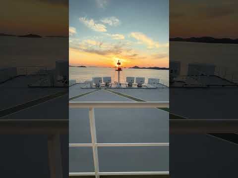 Beyond the Horizon: A Seafarer's Sunset Ritual Leaving Mokpo Harbor