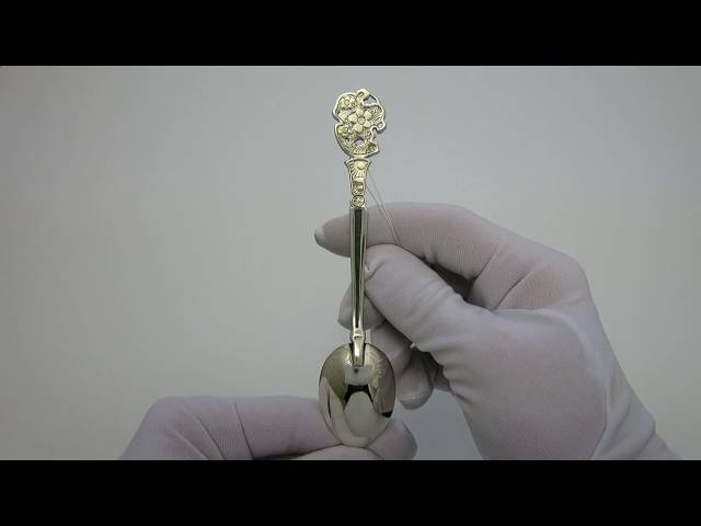 Детская серебряная ложка с мышкой 35лт Видеообзор
