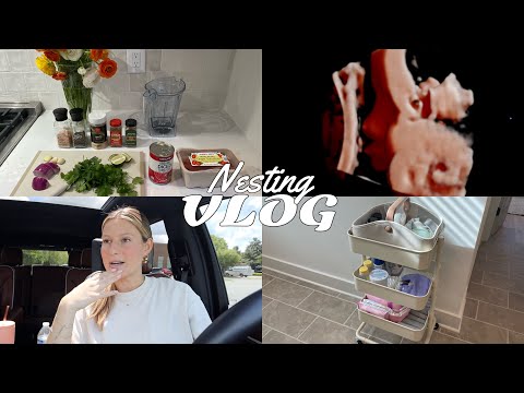 NESTING VLOG: 4 weeks till due date! 4D ultrasound, Salsa recipe, Getting organized & ready for baby