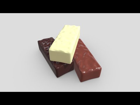 Chocolate Bar 2 - low poly PBR 3d model
