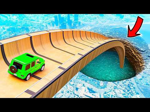 Cars vs Water Pothole Ramps in GTA 5