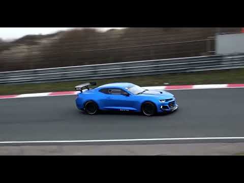 The Chevrolet Camaro GT4R flexing American Muscle on the Zolder Circuit