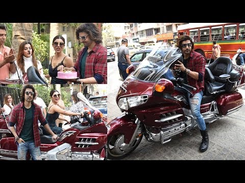 Gurmeet Choudhary Celebrates His Bday  By Cutting Cake On His Royal Bike With Wife Debina On Road