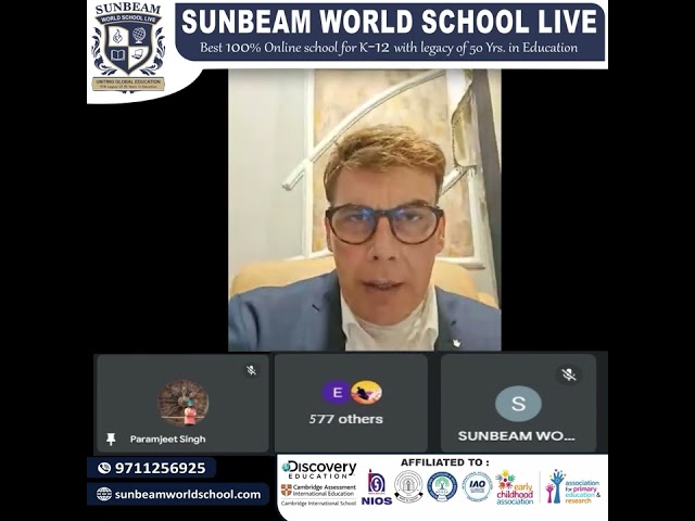 Honored to share words of wisdom from the President of Sunbeam World School.