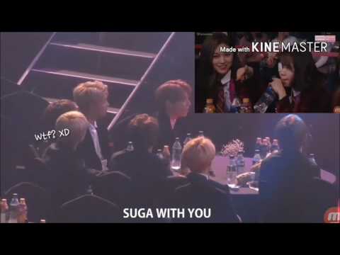 170199 BTS REACTION TO IOI CHOI YOOJUNG RAPPING TO MOBB [26th SEOUL MUSIC AWARD]