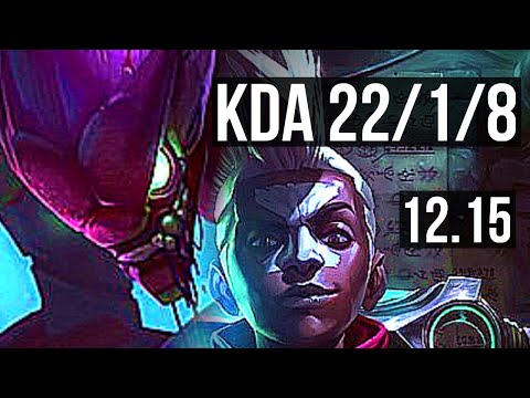 KHA'ZIX vs EKKO (JNG) | 22/1/8, Legendary, 500+ games, 1.0M mastery | EUW Master | 12.15