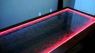 shattered glass desk with led