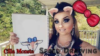 Speed Drawing & Coloring!: Goat wtih Bow