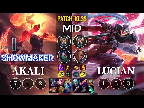 DWG ShowMaker Akali vs Lucian Mid - KR Patch 10.25
