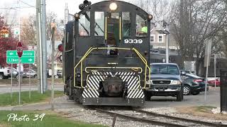 The Whitewater Valley Railroad Polar Express Train in Connersville Indiana with Rare Switcher Train