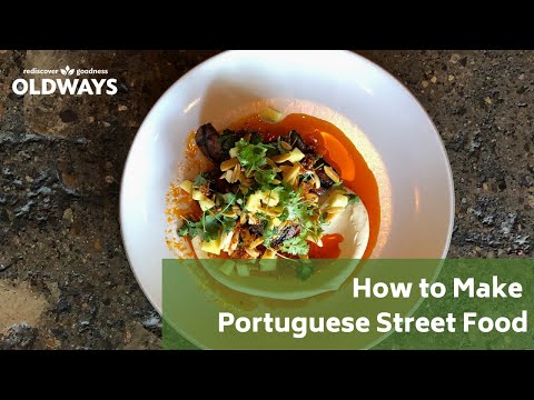Portuguese Street Food Recipe - Chef Makes Grilled Linguiça and Pineapple from Portugal