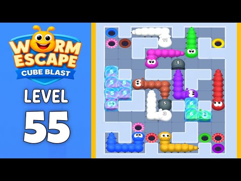 Worm Escape Cube Blast level 55 solution