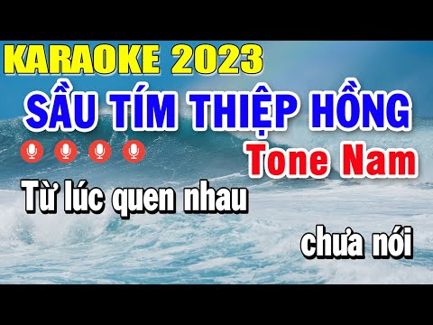 Sầu Tím Thiệp Hồng Karaoke Tone Nam Nhạc Sống 2023 | Trọng Hiếu