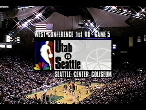 Jazz @ Sonics Deciding Game 5 1993 NBA Playoffs (NBA On NBC)